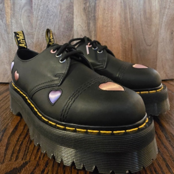 Dr. Martens Shoes - Dr. Martens Women's 1461 Quad Heart Leather Platform Shoe